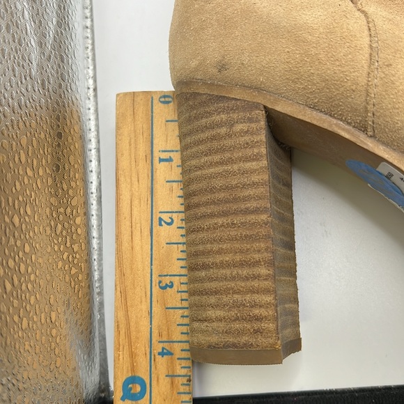 Michael Kors Lace Up Heeled Combat Boots Tan Brown Leather Womens Size 10 M - Picture 7 of 16